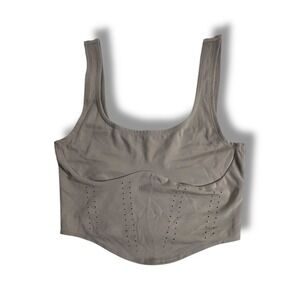 Womens Large Victorias Secret VSX Essential Perforated Corset Active Cropped Top